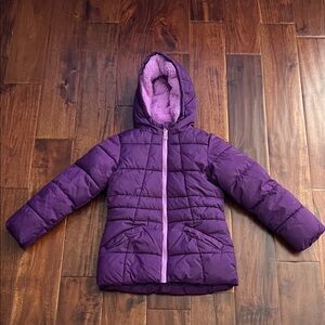 Wonder Nation Purple Puffer Winter Coat Girls Size 6-6x